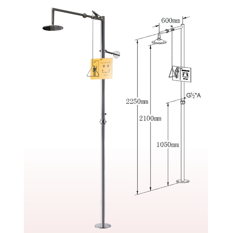 BETA, betalab, lab fittings Stainless Steel Floor Type Shower And Eye Washer Supplier Emergency Shower & Eye Wash image1